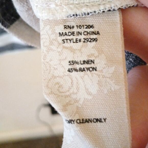 Soft Surroundings cold shoulder linen rayon blend striped tunic top - Picture 7 of 7